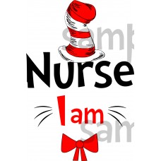 Nurse I am iron on transfer, Cat in the Hat iron on transfer for nurse,(1s) Nurse I am iron on transfer, Cat in the Hat iron on transfer for nurse,(1s)